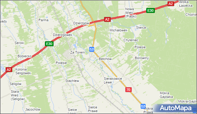 mapa Bełchów, Bełchów na mapie Targeo