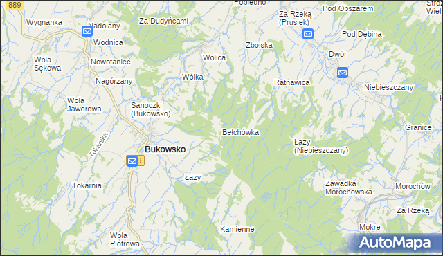 mapa Bełchówka, Bełchówka na mapie Targeo