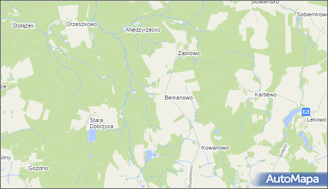 mapa Berkanowo, Berkanowo na mapie Targeo