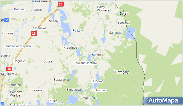 mapa Berżniki, Berżniki na mapie Targeo