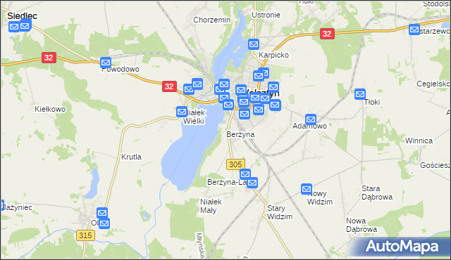 mapa Berzyna, Berzyna na mapie Targeo