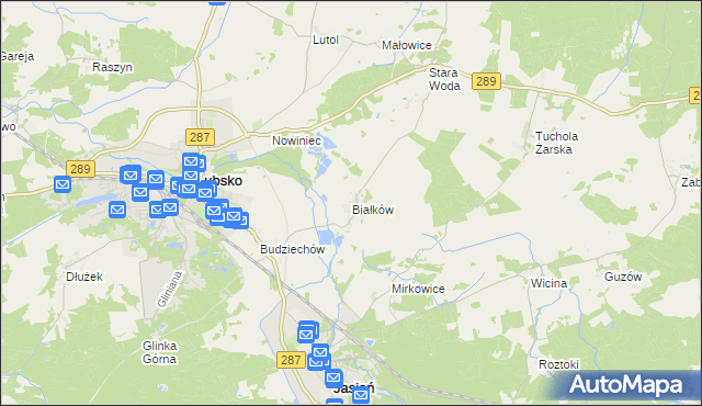 mapa Białków gmina Lubsko, Białków gmina Lubsko na mapie Targeo