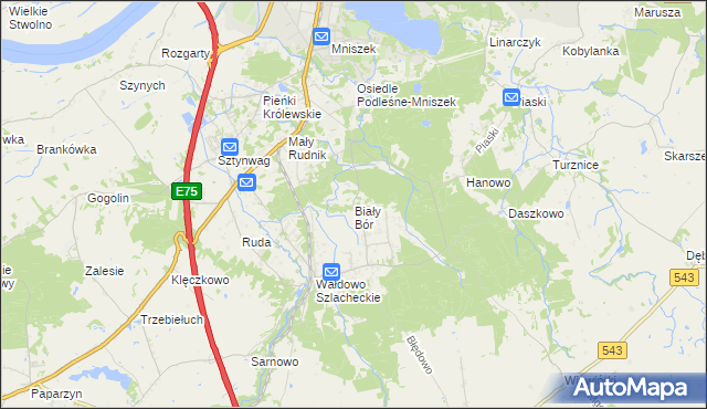 mapa Biały Bór gmina Grudziądz, Biały Bór gmina Grudziądz na mapie Targeo