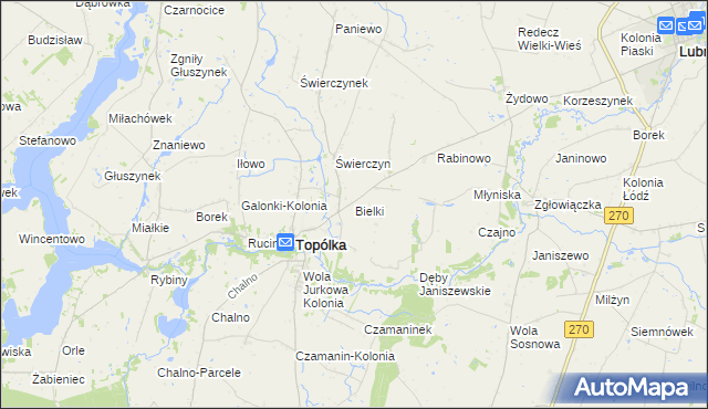 mapa Bielki, Bielki na mapie Targeo