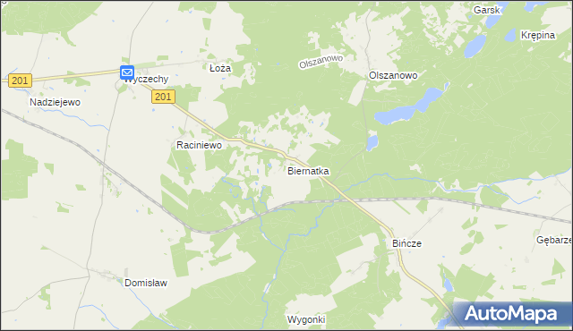 mapa Biernatka, Biernatka na mapie Targeo