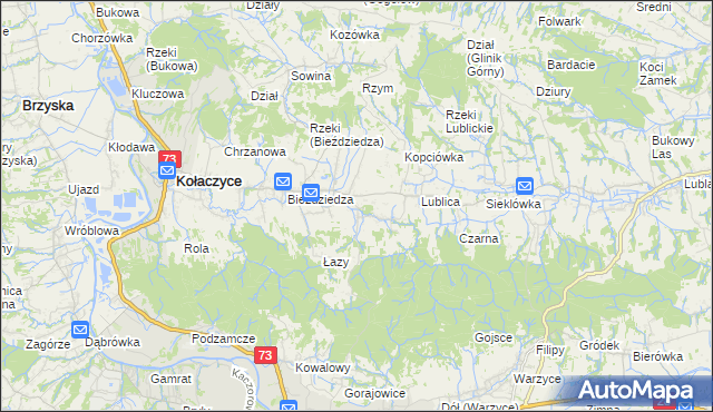 mapa Bieździadka, Bieździadka na mapie Targeo