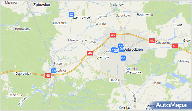 mapa Błachów, Błachów na mapie Targeo