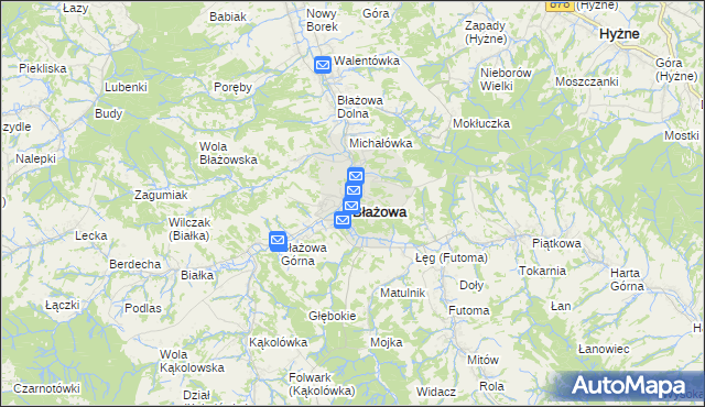 mapa Błażowa, Błażowa na mapie Targeo