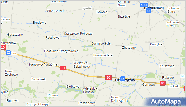 mapa Błomino-Jeże, Błomino-Jeże na mapie Targeo