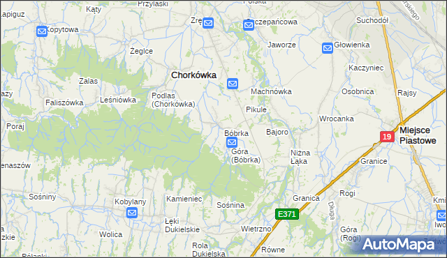 mapa Bóbrka gmina Chorkówka, Bóbrka gmina Chorkówka na mapie Targeo