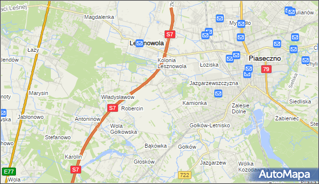 mapa Bobrowiec gmina Piaseczno, Bobrowiec gmina Piaseczno na mapie Targeo
