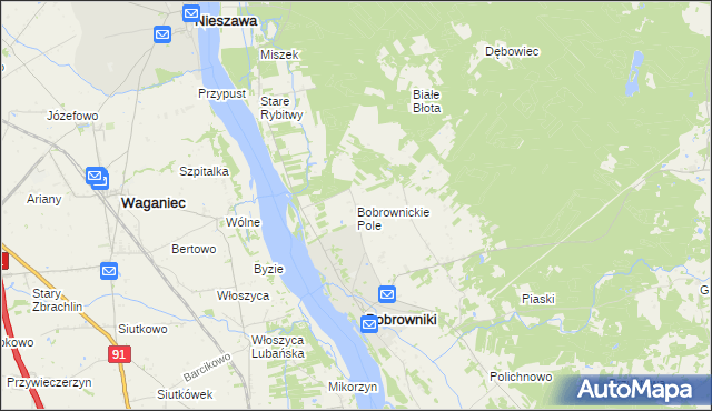 mapa Bobrownickie Pole, Bobrownickie Pole na mapie Targeo