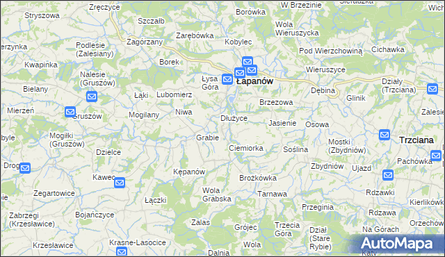 mapa Boczów gmina Łapanów, Boczów gmina Łapanów na mapie Targeo