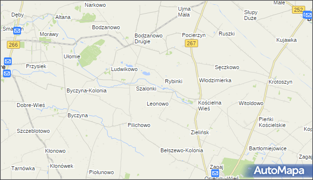 mapa Bodzanówek gmina Osięciny, Bodzanówek gmina Osięciny na mapie Targeo