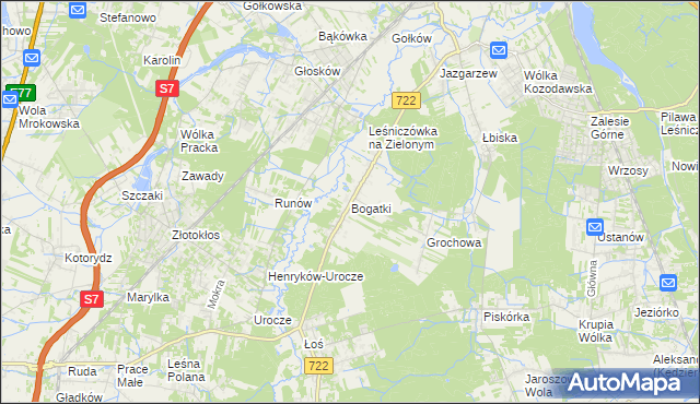 mapa Bogatki, Bogatki na mapie Targeo