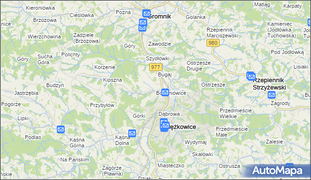 mapa Bogoniowice, Bogoniowice na mapie Targeo