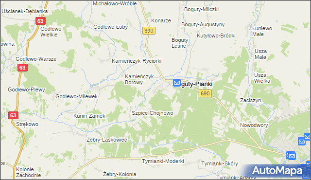 mapa Boguty-Żurawie, Boguty-Żurawie na mapie Targeo