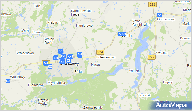 mapa Bolesławowo gmina Skarszewy, Bolesławowo gmina Skarszewy na mapie Targeo