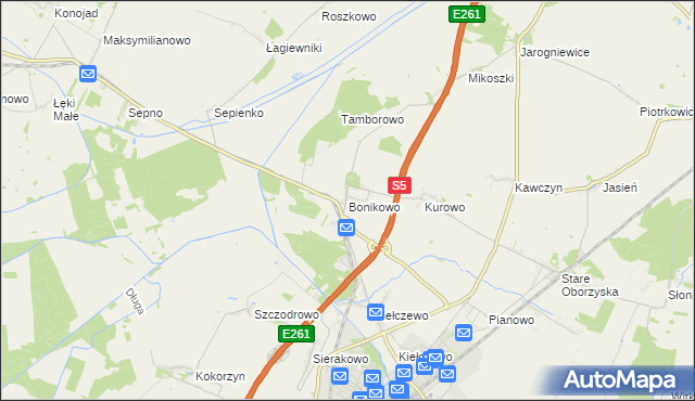 mapa Bonikowo, Bonikowo na mapie Targeo