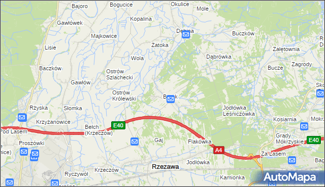 mapa Borek gmina Rzezawa, Borek gmina Rzezawa na mapie Targeo