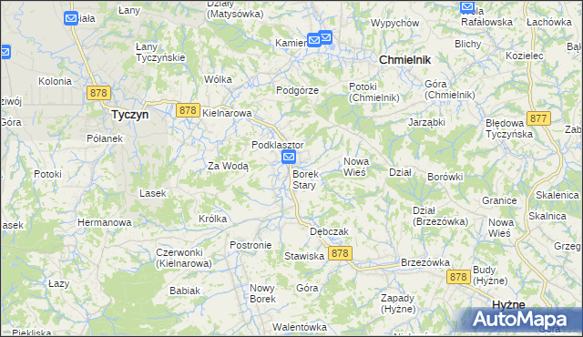 mapa Borek Stary, Borek Stary na mapie Targeo