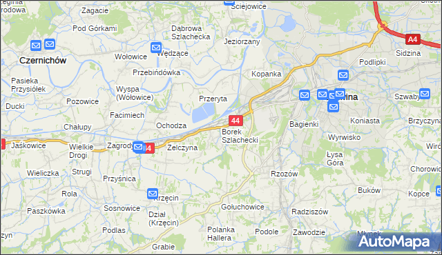 mapa Borek Szlachecki, Borek Szlachecki na mapie Targeo