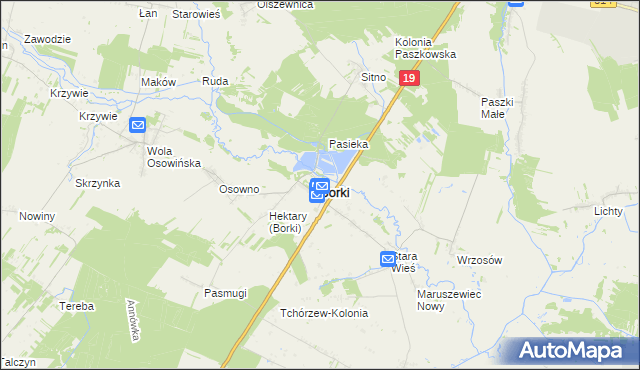 mapa Borki powiat radzyński, Borki powiat radzyński na mapie Targeo