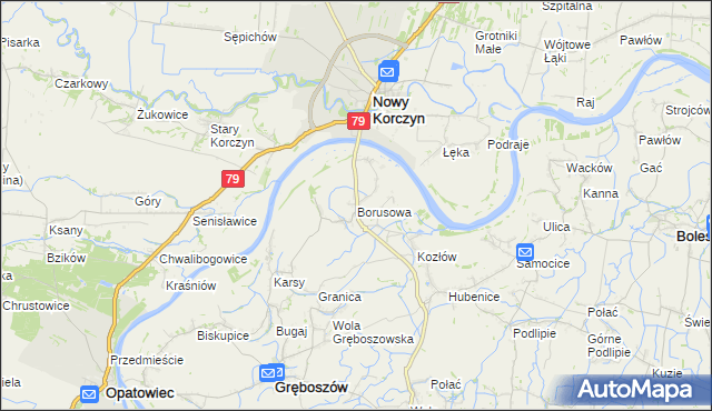 mapa Borusowa, Borusowa na mapie Targeo