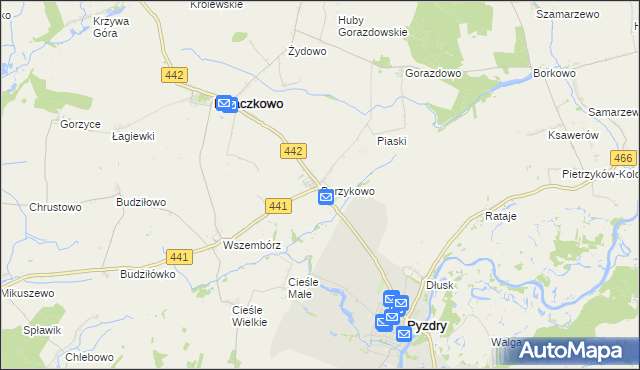 mapa Borzykowo gmina Kołaczkowo, Borzykowo gmina Kołaczkowo na mapie Targeo