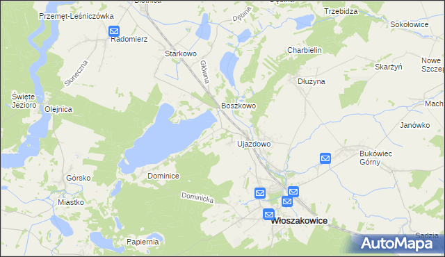 mapa Boszkowo-Letnisko, Boszkowo-Letnisko na mapie Targeo