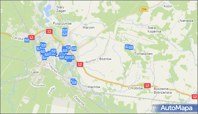 mapa Bożnów, Bożnów na mapie Targeo