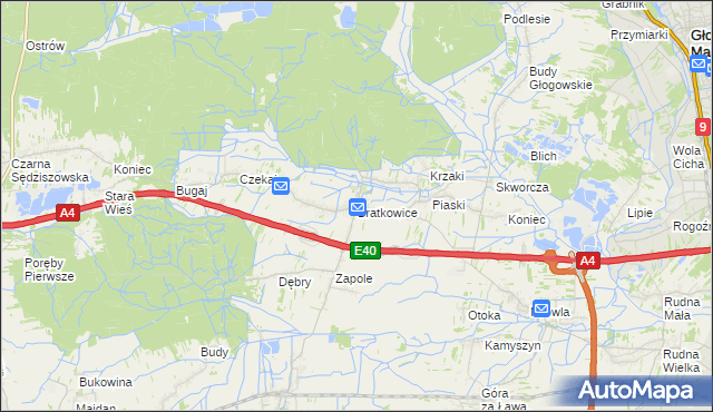 mapa Bratkowice, Bratkowice na mapie Targeo