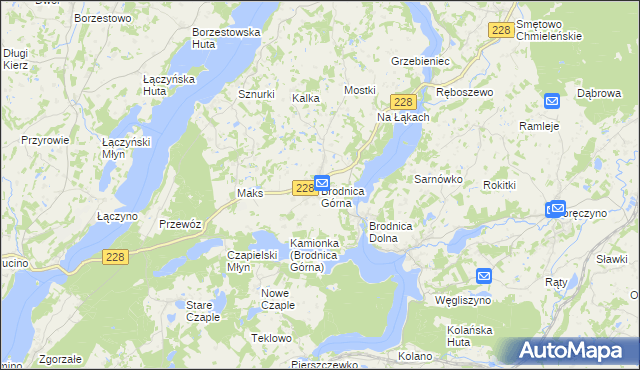 mapa Brodnica Górna, Brodnica Górna na mapie Targeo