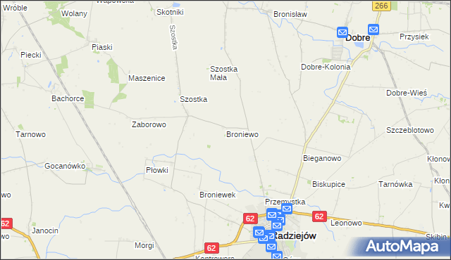 mapa Broniewo gmina Radziejów, Broniewo gmina Radziejów na mapie Targeo