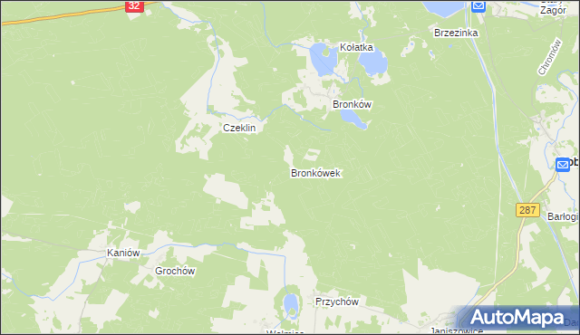mapa Bronkówek, Bronkówek na mapie Targeo