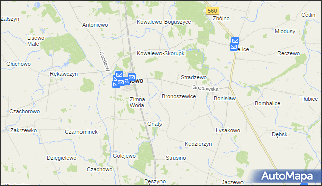 mapa Bronoszewice, Bronoszewice na mapie Targeo
