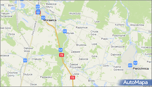 mapa Brudzów, Brudzów na mapie Targeo