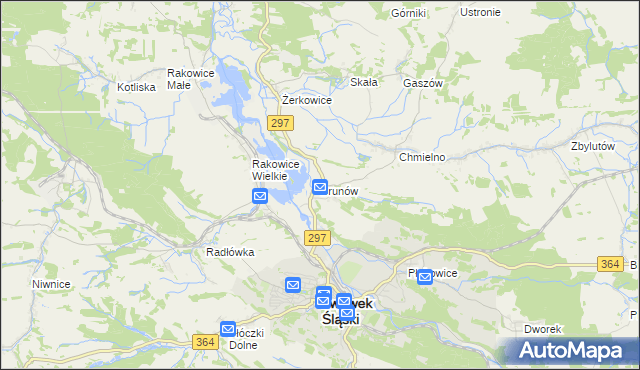 mapa Brunów gmina Lwówek Śląski, Brunów gmina Lwówek Śląski na mapie Targeo