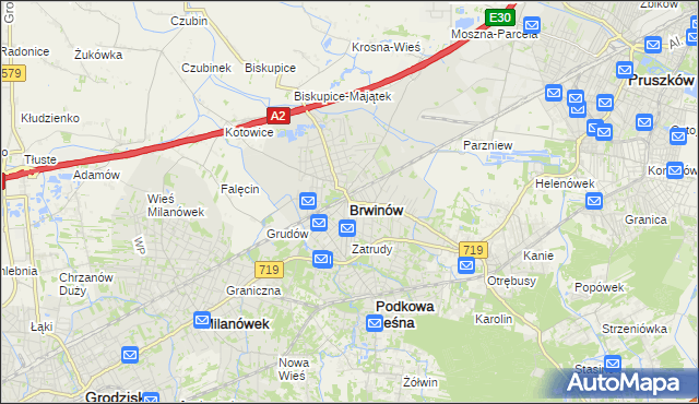 mapa Brwinów, Brwinów na mapie Targeo