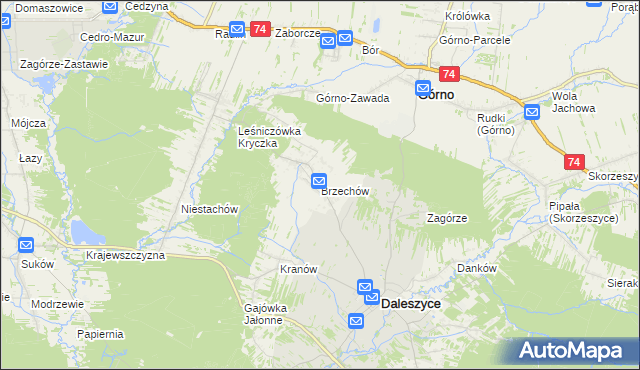 mapa Brzechów, Brzechów na mapie Targeo