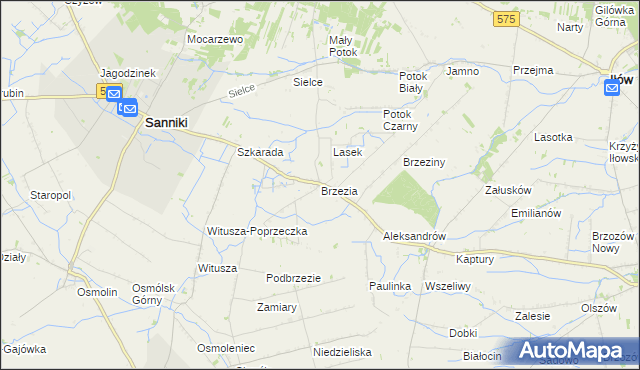 mapa Brzezia, Brzezia na mapie Targeo