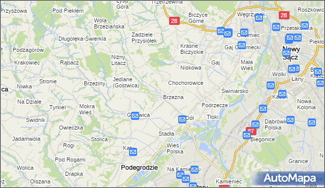 mapa Brzezna, Brzezna na mapie Targeo