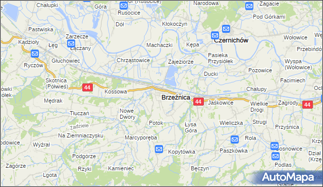 mapa Brzeźnica powiat wadowicki, Brzeźnica powiat wadowicki na mapie Targeo