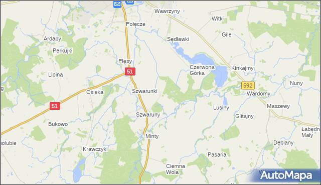 mapa Brzostkowo, Brzostkowo na mapie Targeo