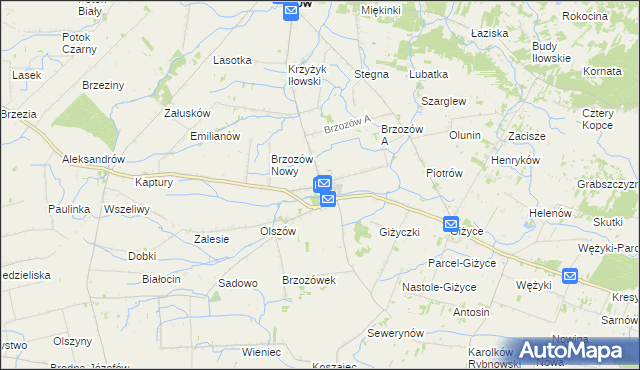 mapa Brzozów Stary, Brzozów Stary na mapie Targeo