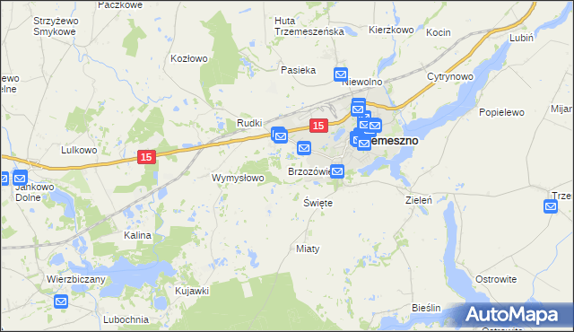 mapa Brzozówiec, Brzozówiec na mapie Targeo