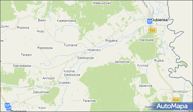 mapa Brzozowiec gmina Dubienka, Brzozowiec gmina Dubienka na mapie Targeo