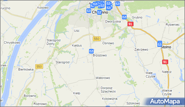 mapa Brzozowo gmina Kijewo Królewskie, Brzozowo gmina Kijewo Królewskie na mapie Targeo