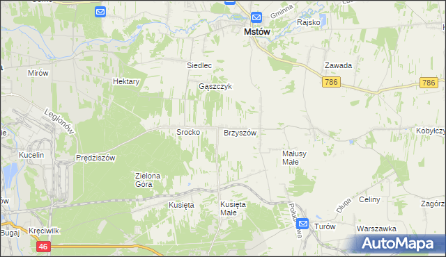 mapa Brzyszów, Brzyszów na mapie Targeo