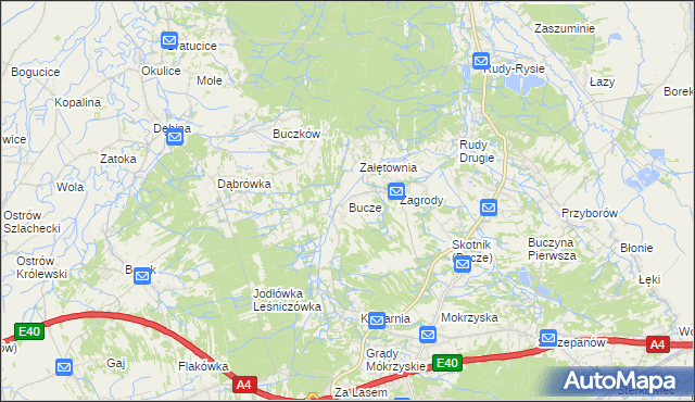 mapa Bucze gmina Brzesko, Bucze gmina Brzesko na mapie Targeo